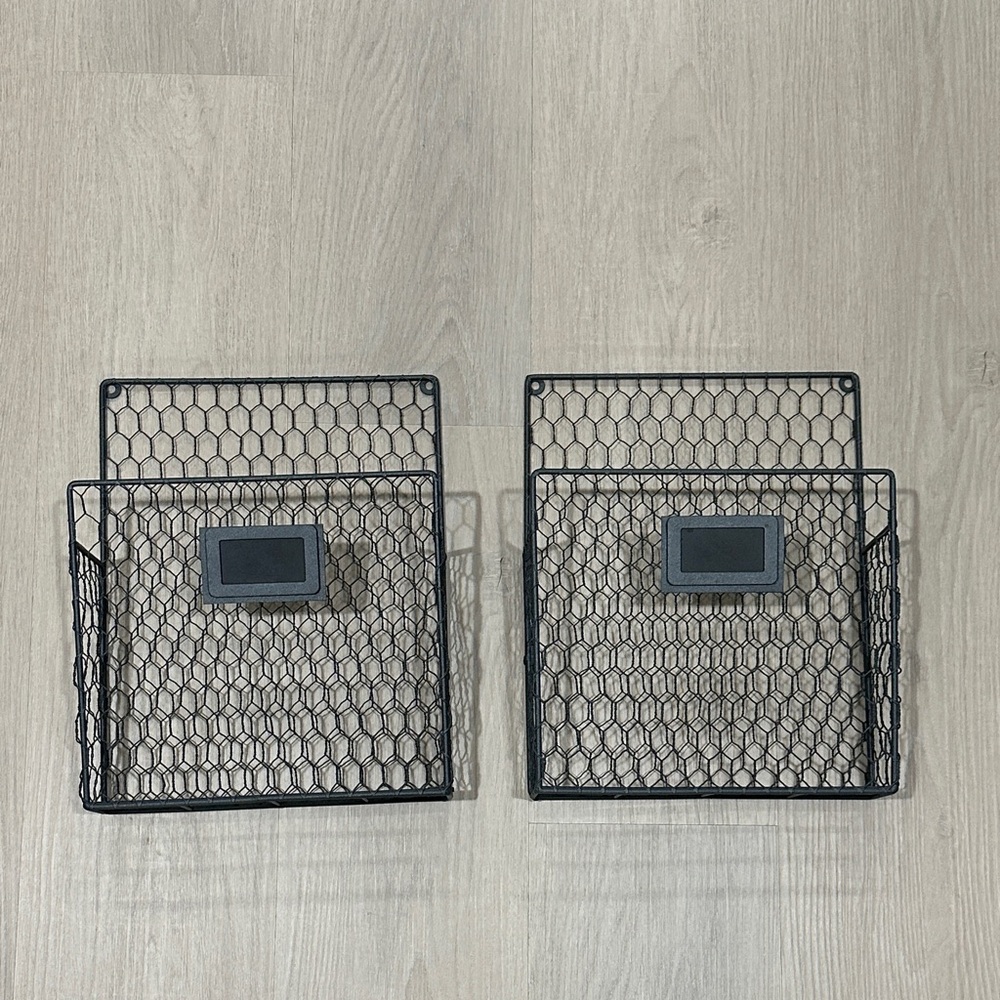 Set of 2 Wall Mounted Mail/Organization Baskets